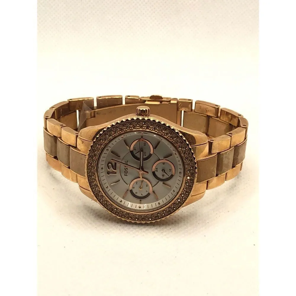 Fossil ES3721 Women's Stainless Steel Analog White Dial Quartz Wrist Watch LP247